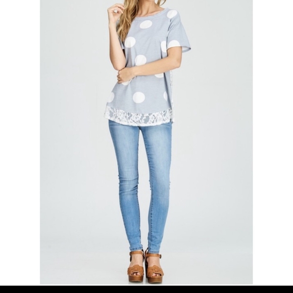 Wonderland Polka Dot and Lace Top - Picture 2 of 8